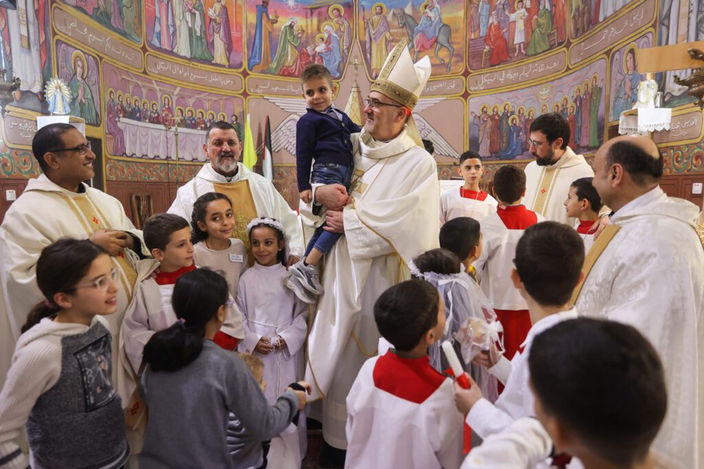 Latin Patriarch of Jerusalem with children